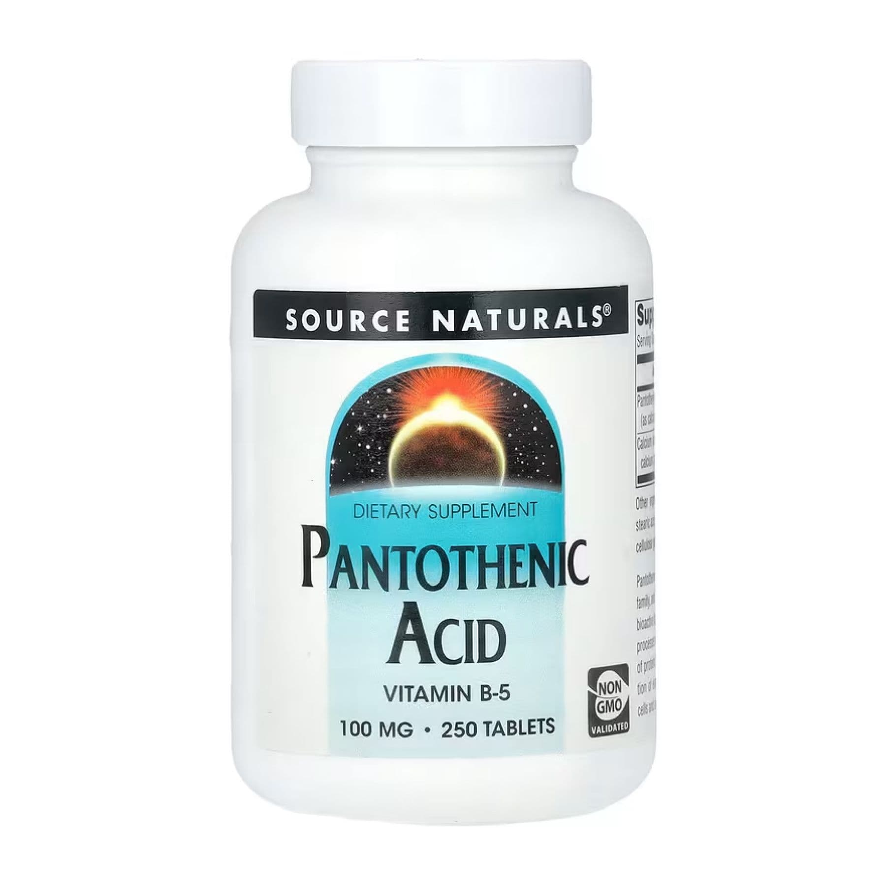Пантотенова кислота, 100 мг, 250 таблеток, Source Naturals