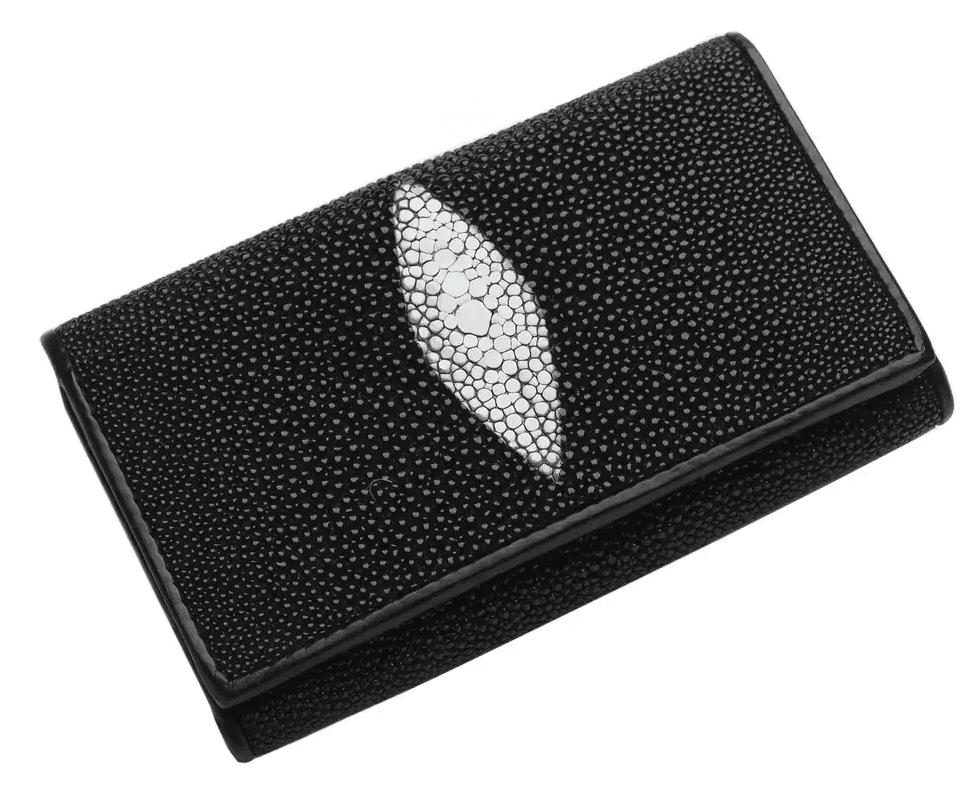 Ключниця зі шкіри морського скату Exotic Leather Чорна (stk 01)