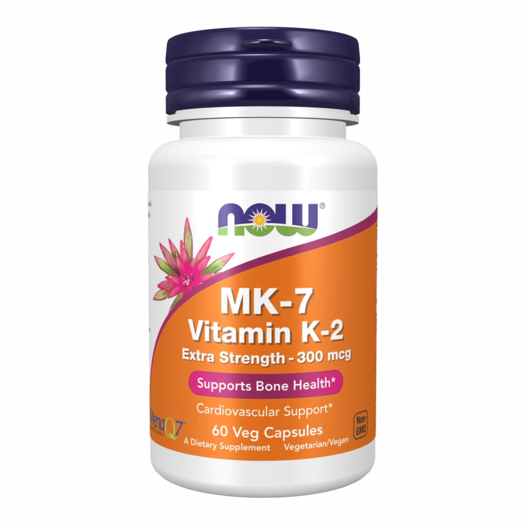 Вітамін K2 (MK-7) 300 мкг, 60 вегетаріанських капсул, Now Foods