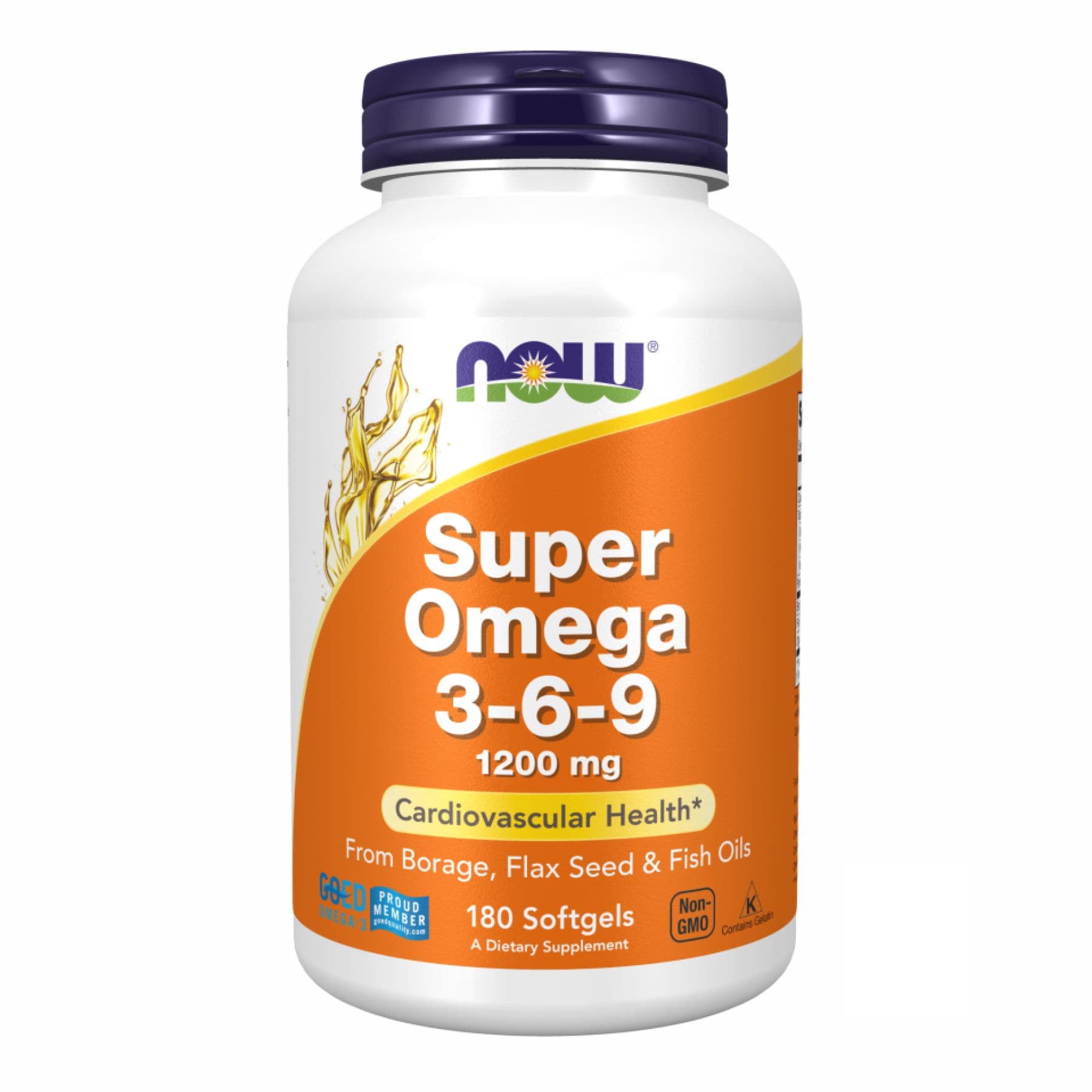 Super Omega 3-6-9 1200 мг, 180 капсул софтгель, Now Foods