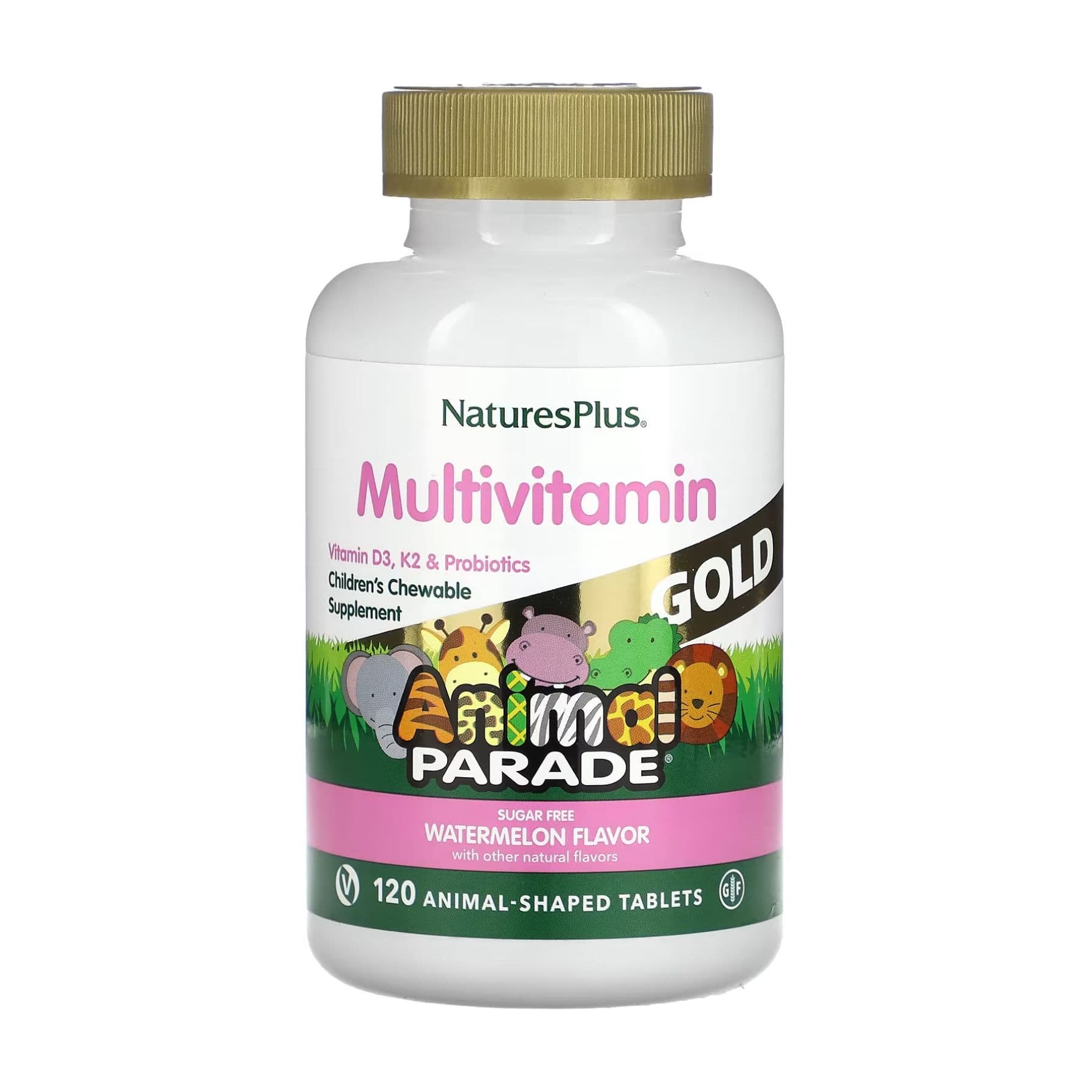 Мультивітаміни для дітей Children's Gold, смак кавуна, 120 таблеток, Nature's Plus