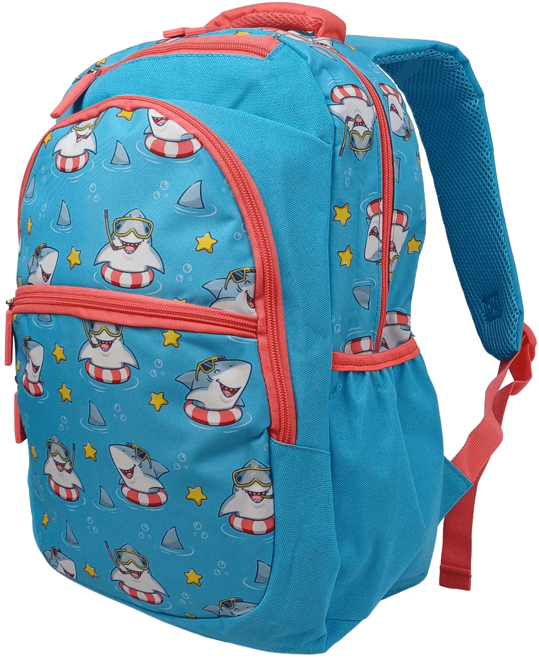 Шкільний рюкзак 19L Riciclo Schulrucksack блакитний з акулами