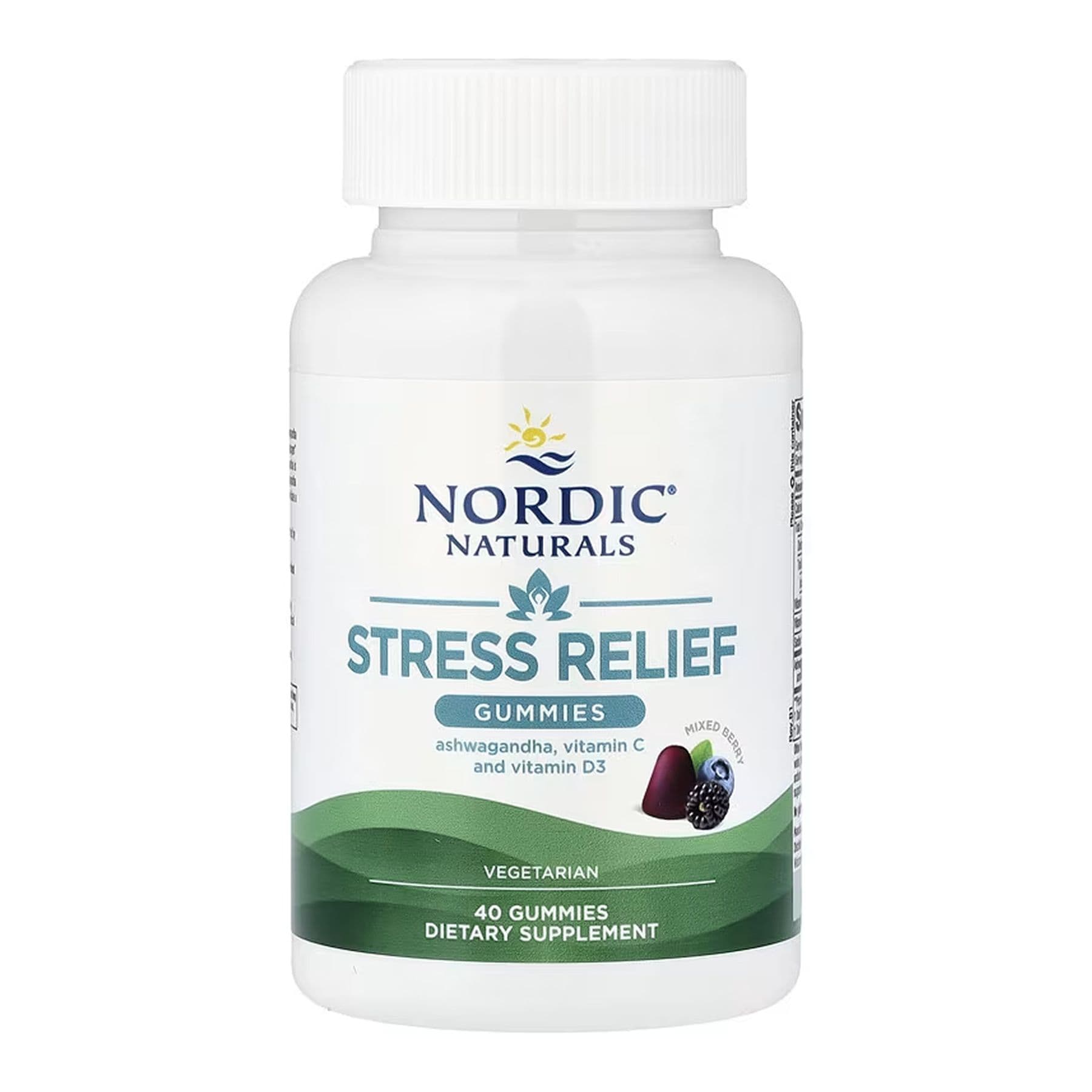 Stress Relief — ашваганда з вітамінами C та D3, жувальні цукерки, 40 шт, Nordic Naturals (термін до 12.26)