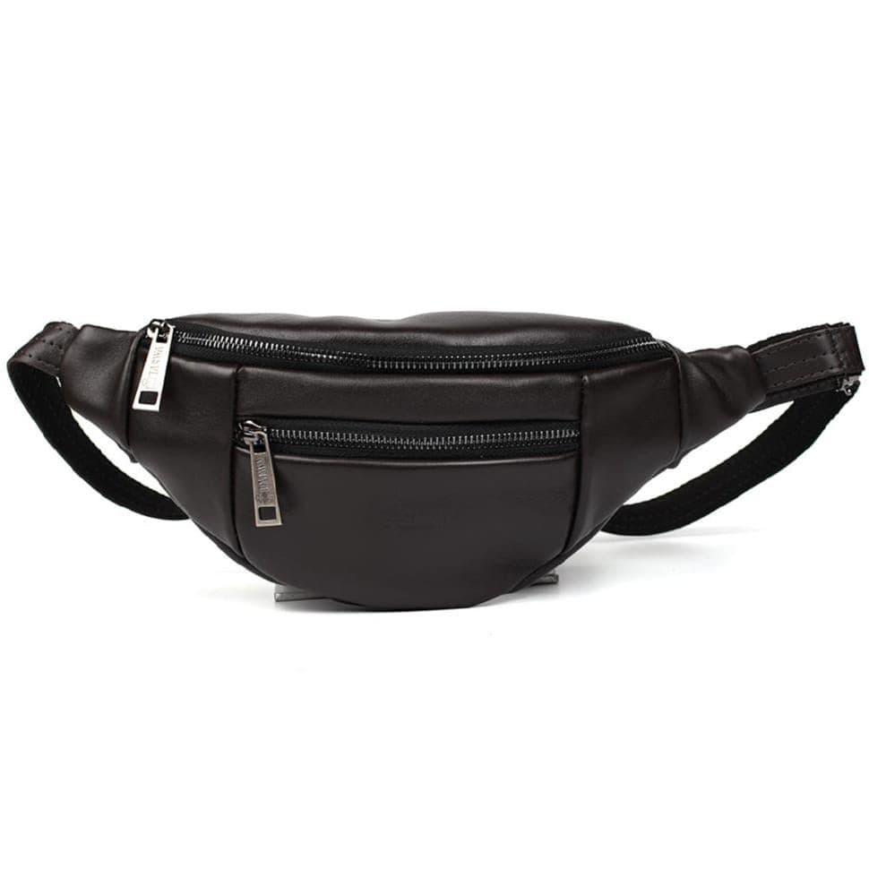 Шкіряна бананка на два відділення з передним карманом TARWA GC-8040-3md коричнева