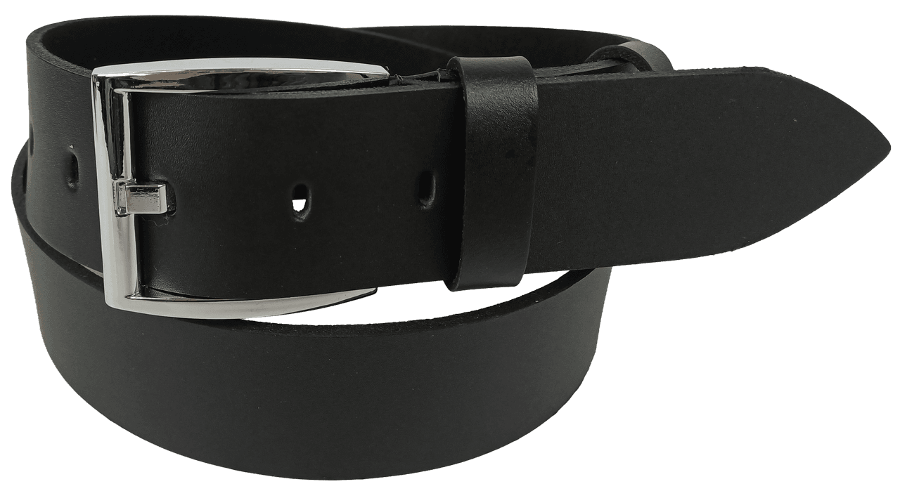 Широкий чоловічий ремінь із товстої шкіри Skipper чорний