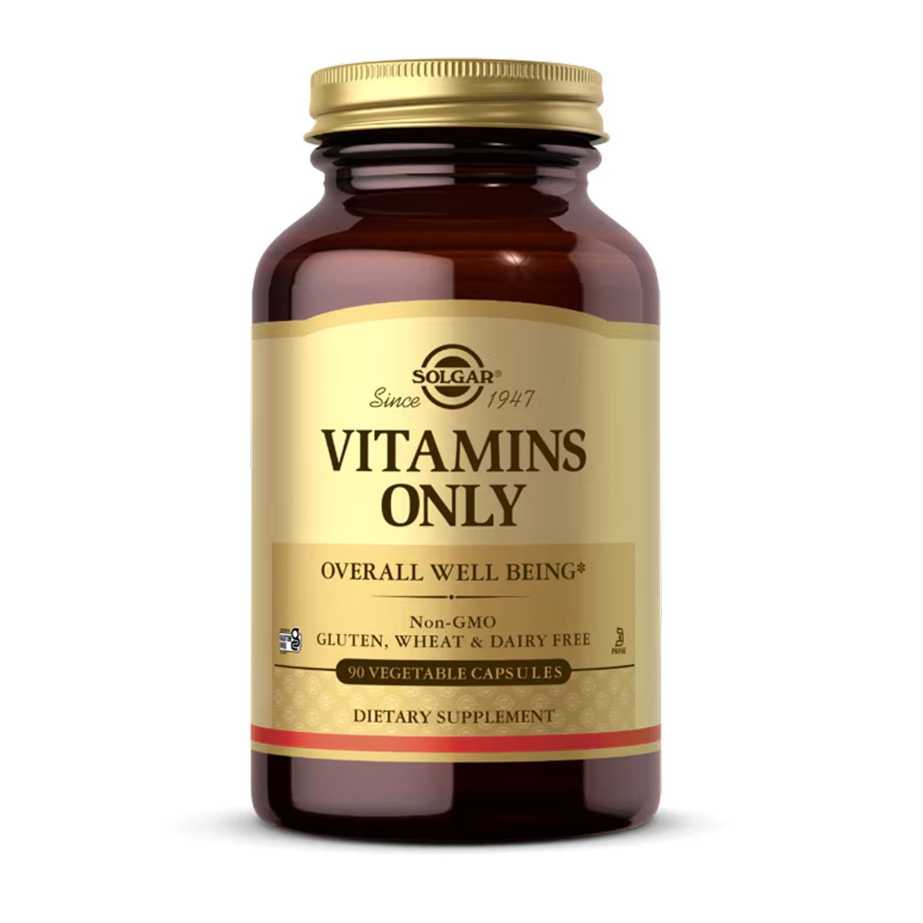Vitamins Only — мультивітаміни без заліза та мінералів, 90 вегетаріанських капсул, Solgar