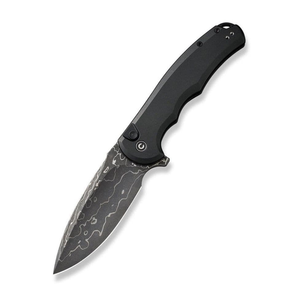 Ніж складаний туристичний Civivi Praxis, (9.5 см) Damascus / Aluminum чорний — фото 1