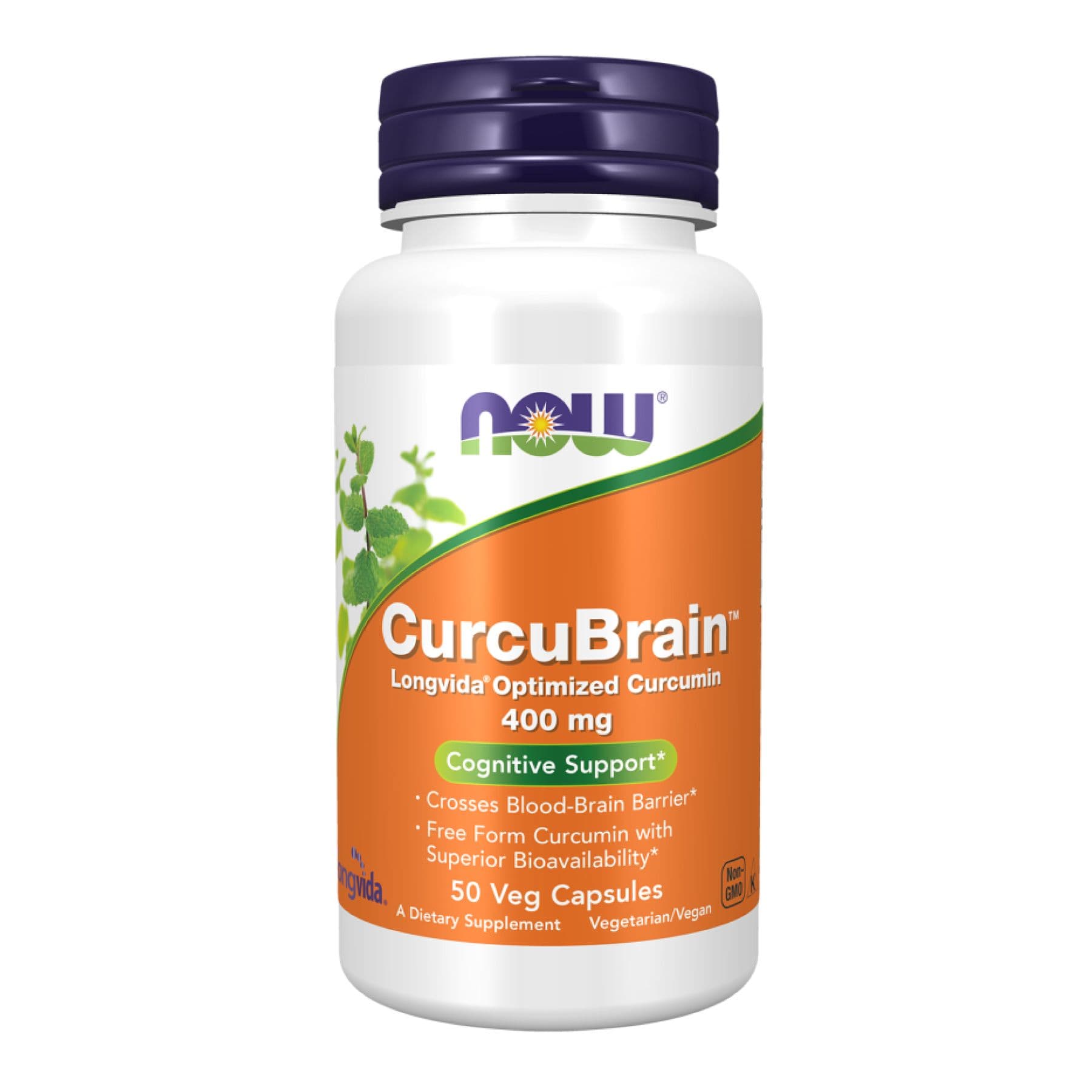 CurcuBrain (куркумін для мозку) 400 мг, 50 вег. капсул, Now Foods