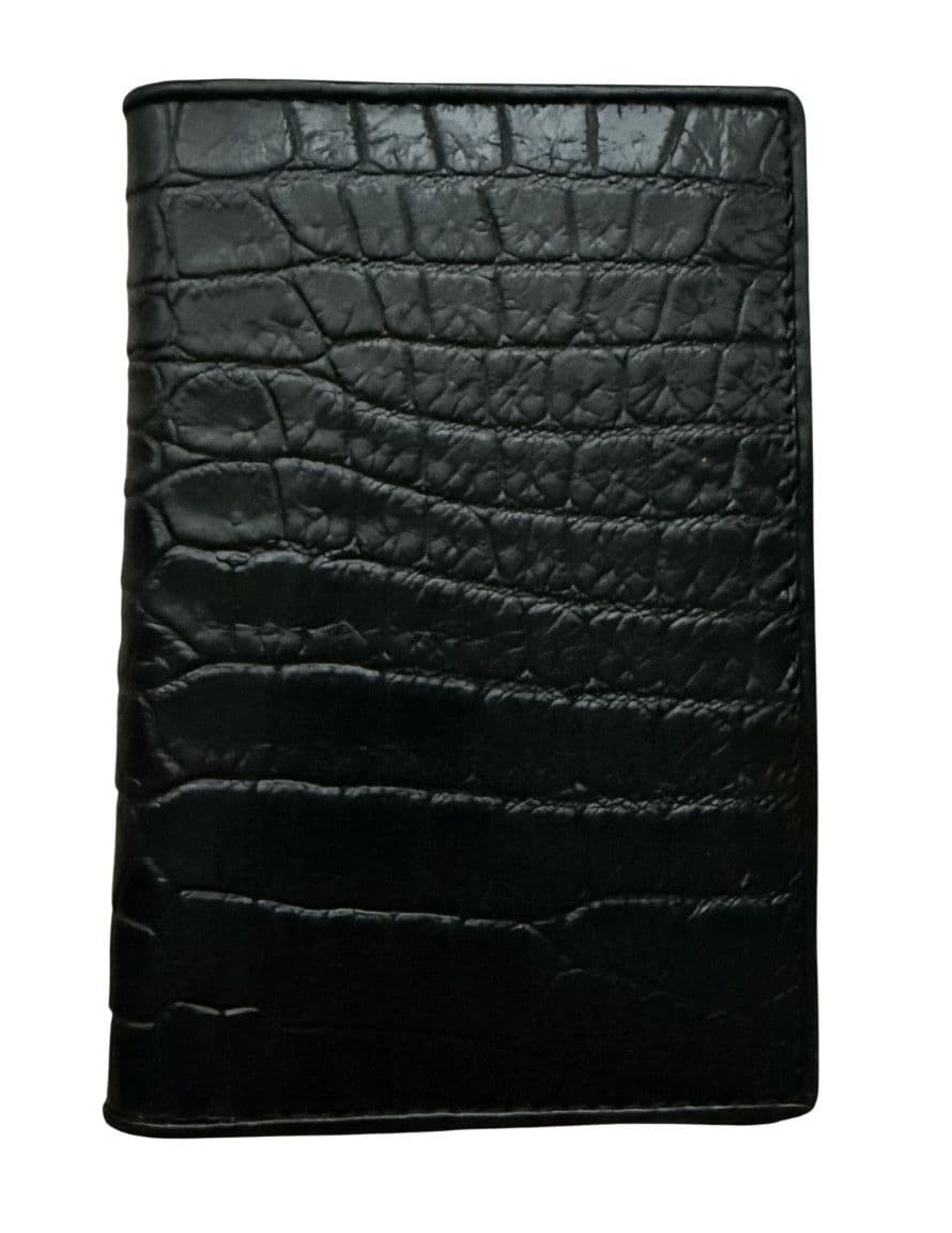 Обкладинка на паспорт із натуральної шкіри крокодила Exotic Leather чорна (cp 01)