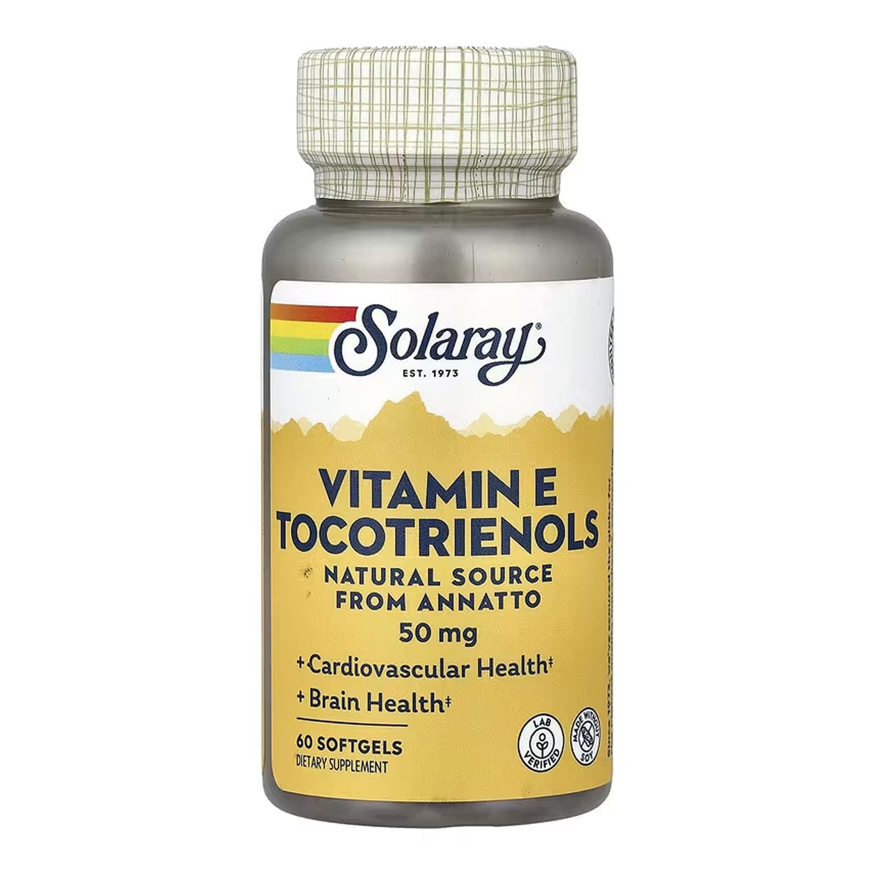 Вітамін E Tocotrienols, Annatto, 50 мг, 60 м'яких капсул, Solaray