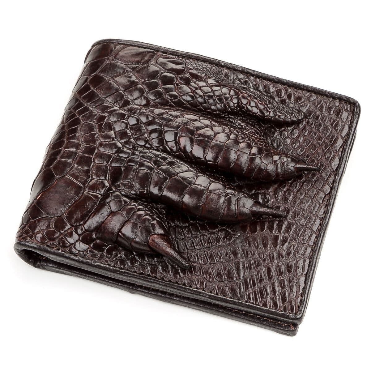 Портмоне CROCODILE LEATHER 18196 з натуральної шкіри крокодила Коричневе — фото 1