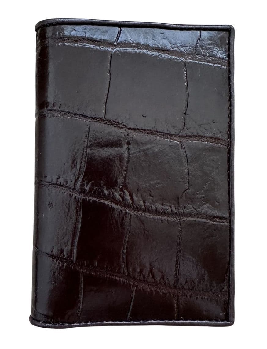 Обкладинка на паспорт із натуральної шкіри крокодила Exotic Leather коричнева (cp02)