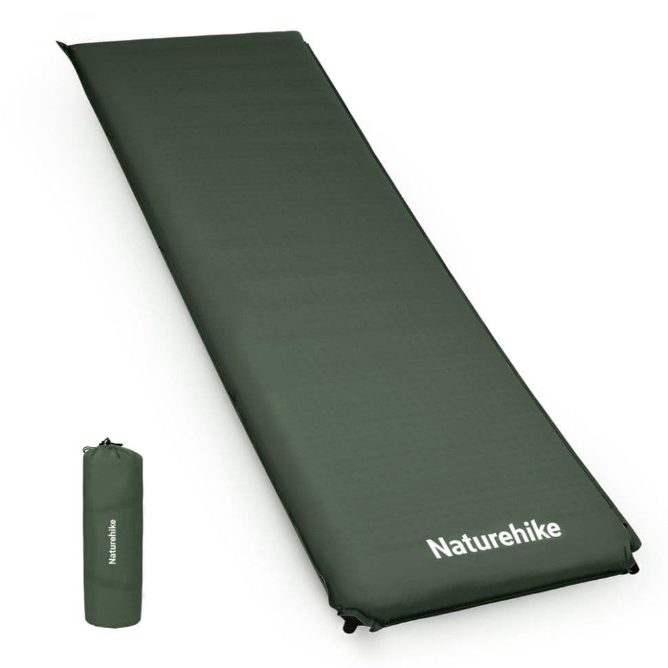 Матрац ортопедичний самонадувний одномісний Naturehike CNK2450WS020, 200х63х10 см, темно-зелений
