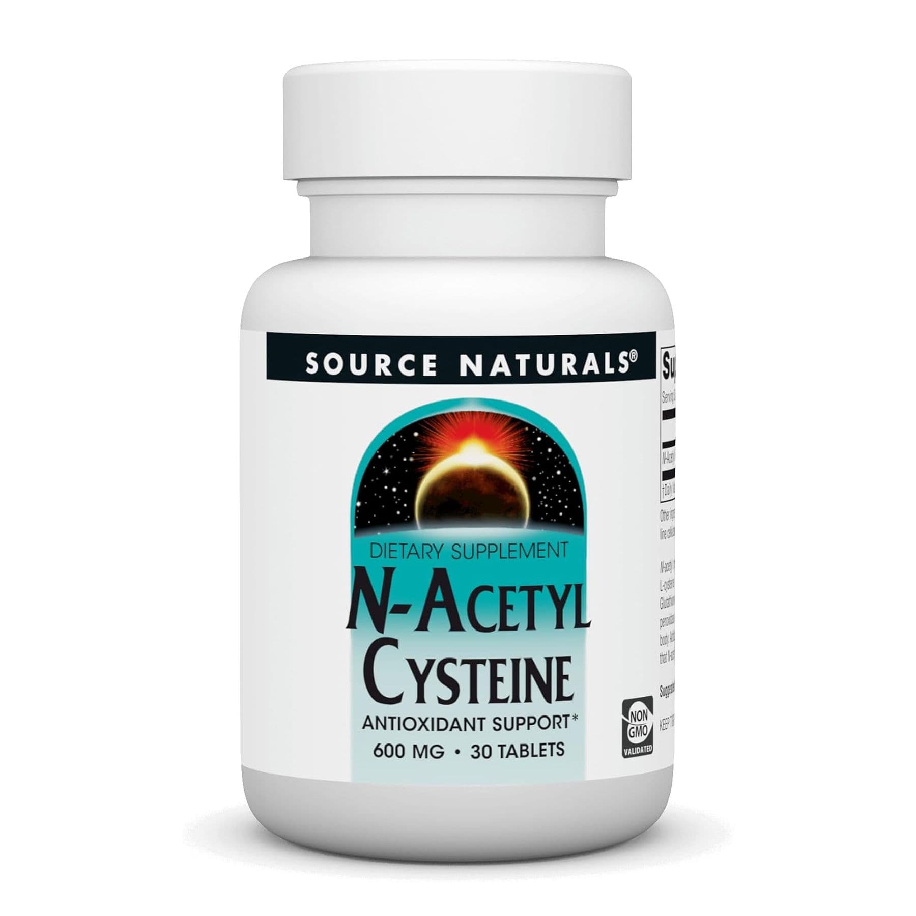 N-Ацетилцистеїн (NAC) 600 мг, 30 таблеток, Source Naturals