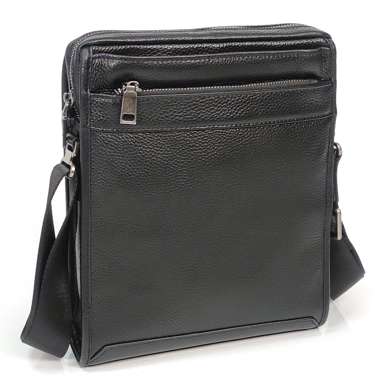 Чоловічий середній месенджер із зернистою текстурою шкіри Tiding Bag NM29-287891A