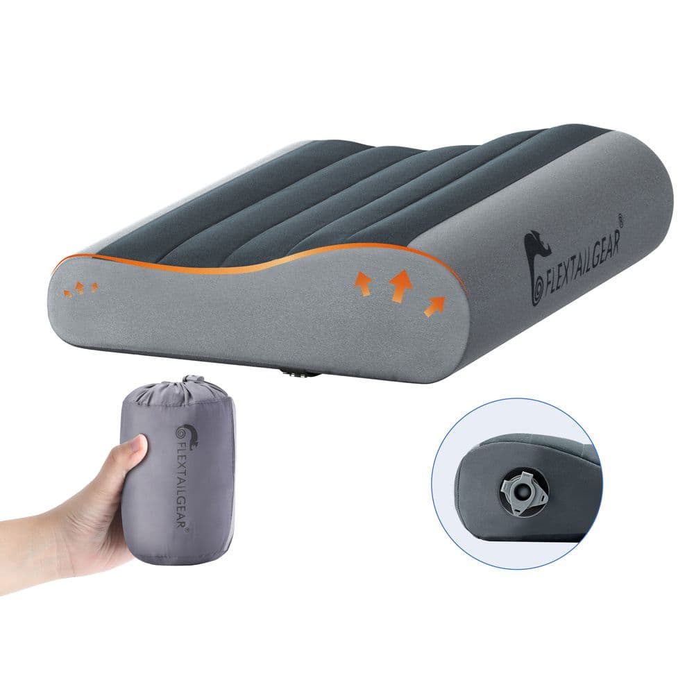 Надувна подушка анатомічна Flextail Zero Pillow, сіра — фото 1