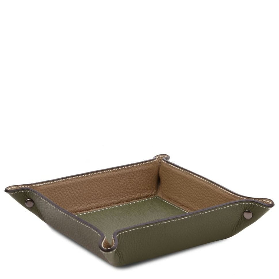 Шкіряний лоток для бумаг и вещей офісний Tuscany TL142159 (Olive Green)