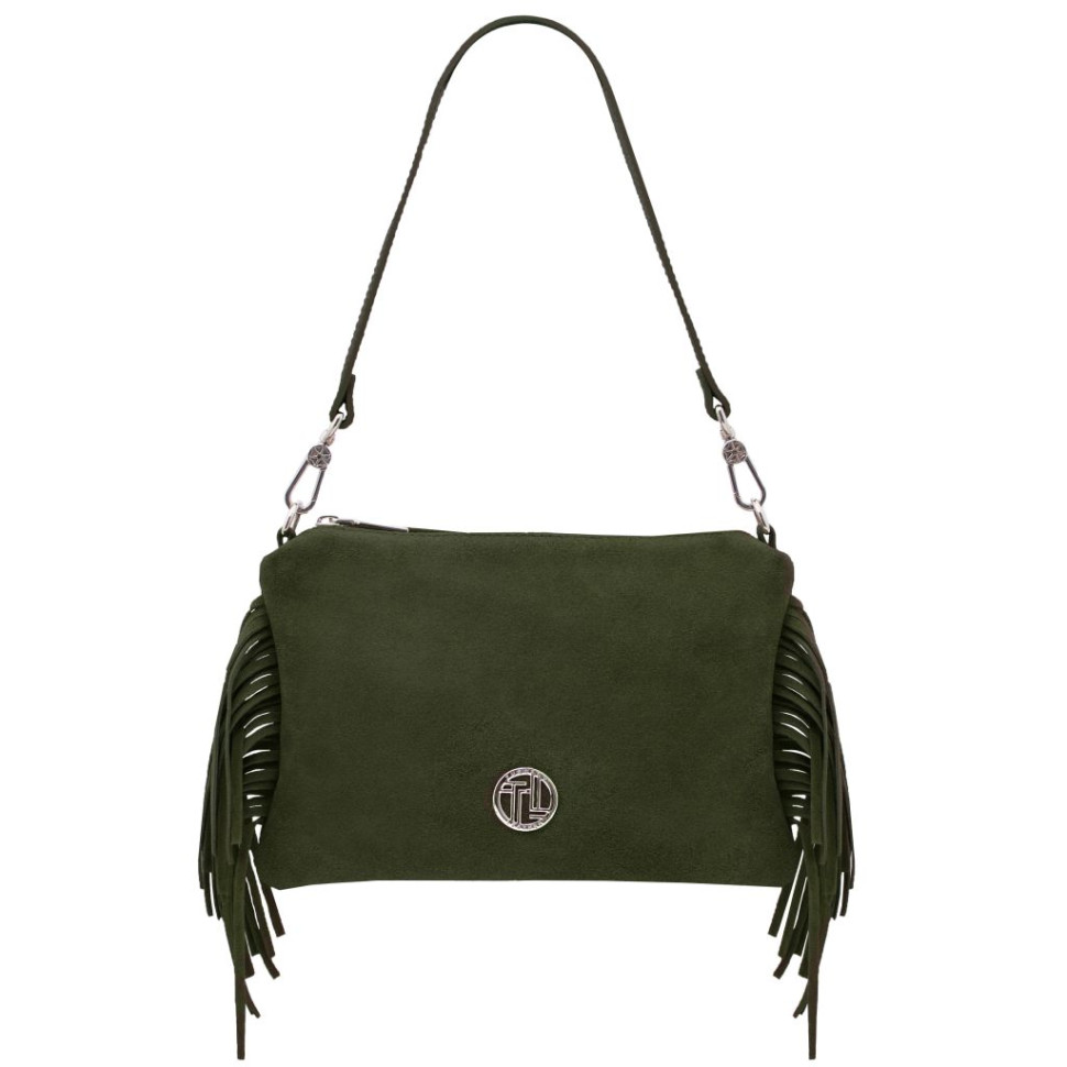 Жіноча замшева сумка клатч Nomade от Tuscany TL142495 (Forest Green)