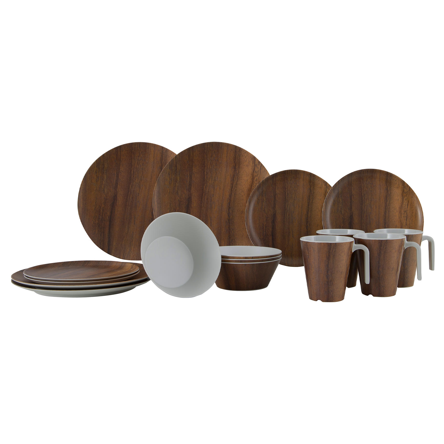 Сервіз столовий Gimex Tableware Nature 16 Pieces 4 Person Wood (6913100) — фото 1