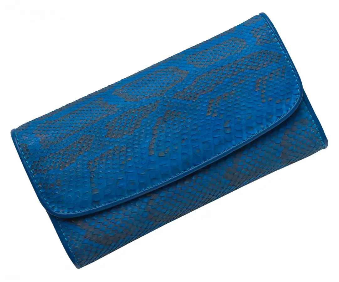Гаманець зі шкіри пітона Exotic Leather Синій (snw26)
