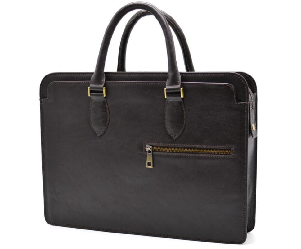 Шкіряний деловой портфель TC-4864-4lx TARWA коричневий