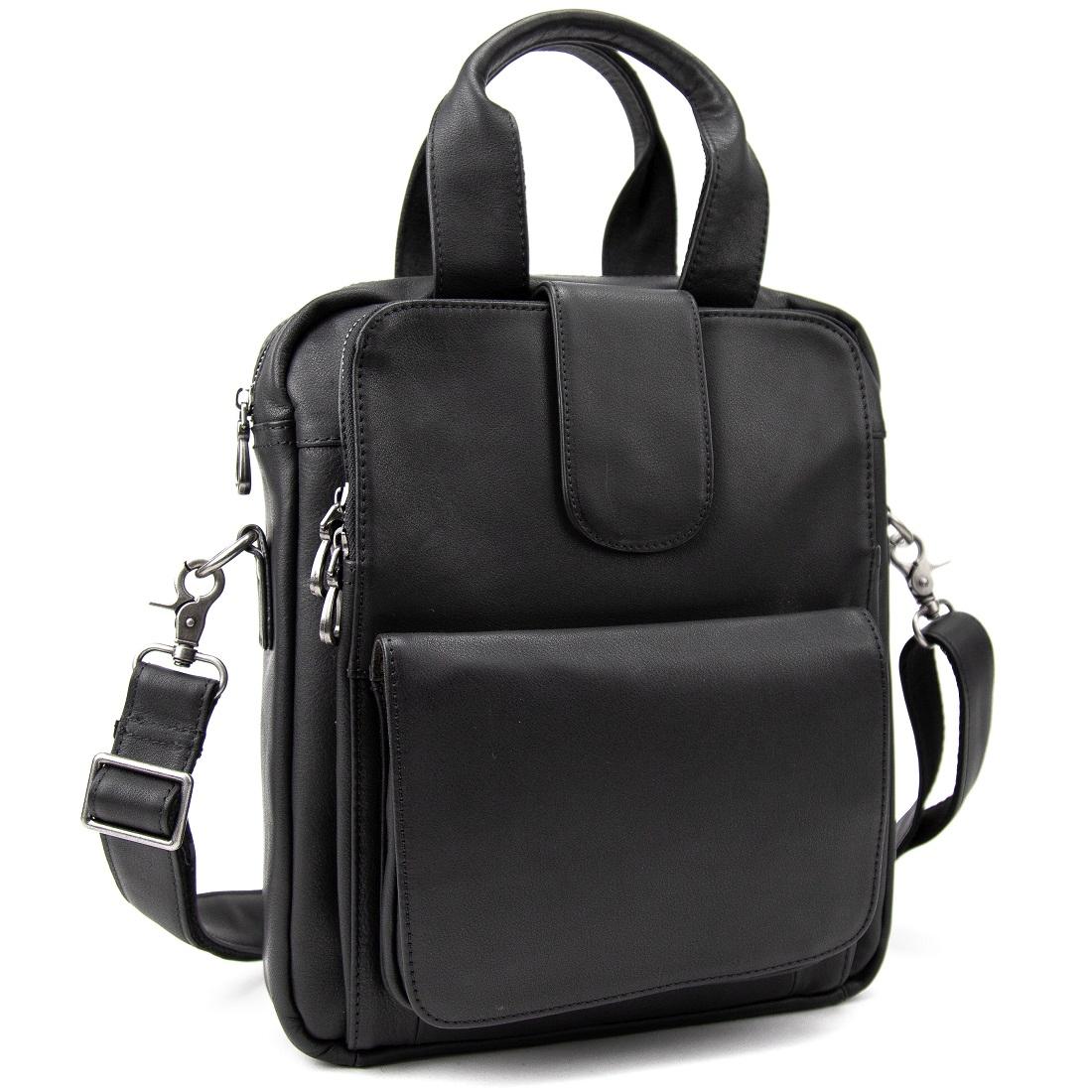 Вертикальна чоловіча сумка через плече шкіряна Tiding Bag 7266A