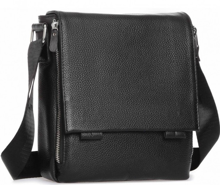 Чоловіча сумка з натуральної шкіри Tiding Bag чорна