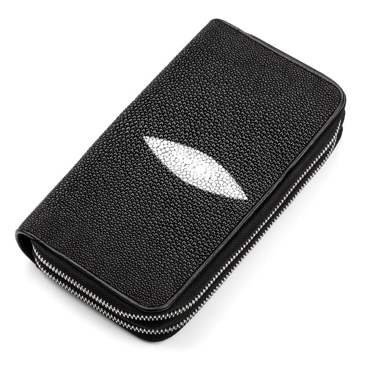 Гаманець-клатч Exotic Leather з натурального морського скату Чорний (sb 04_1) — фото 1
