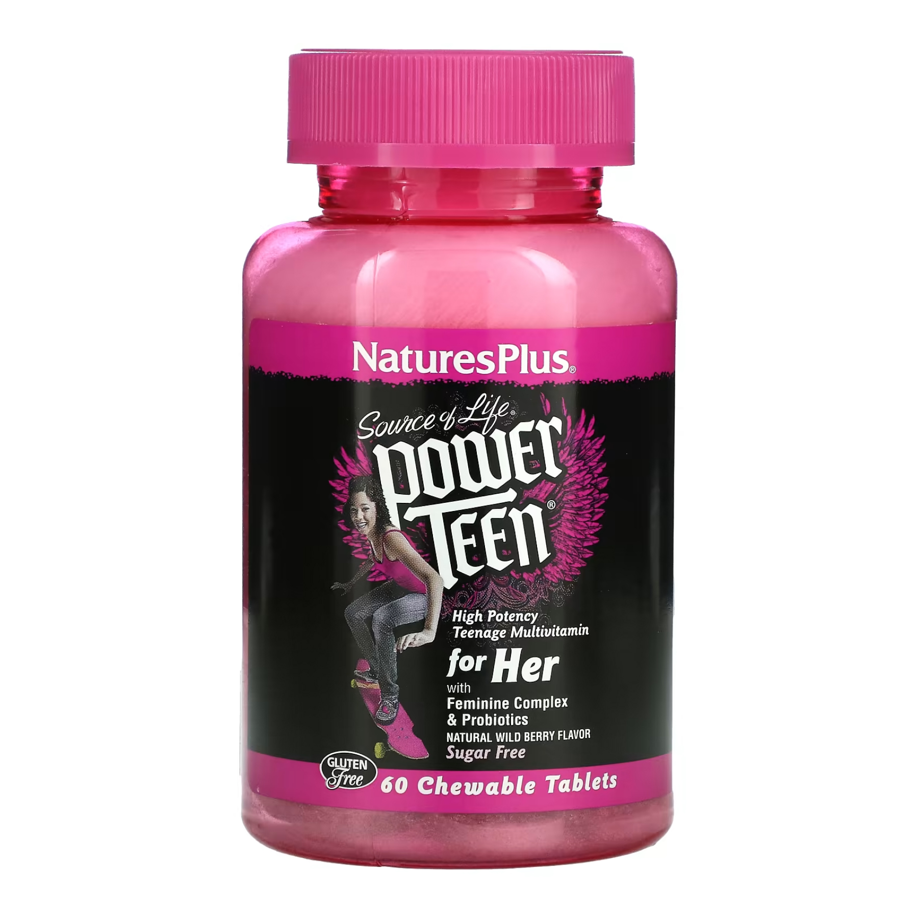 Мультивітаміни для дівчат-підлітків Power Teen Hers, 60 таблеток, Nature's Plus