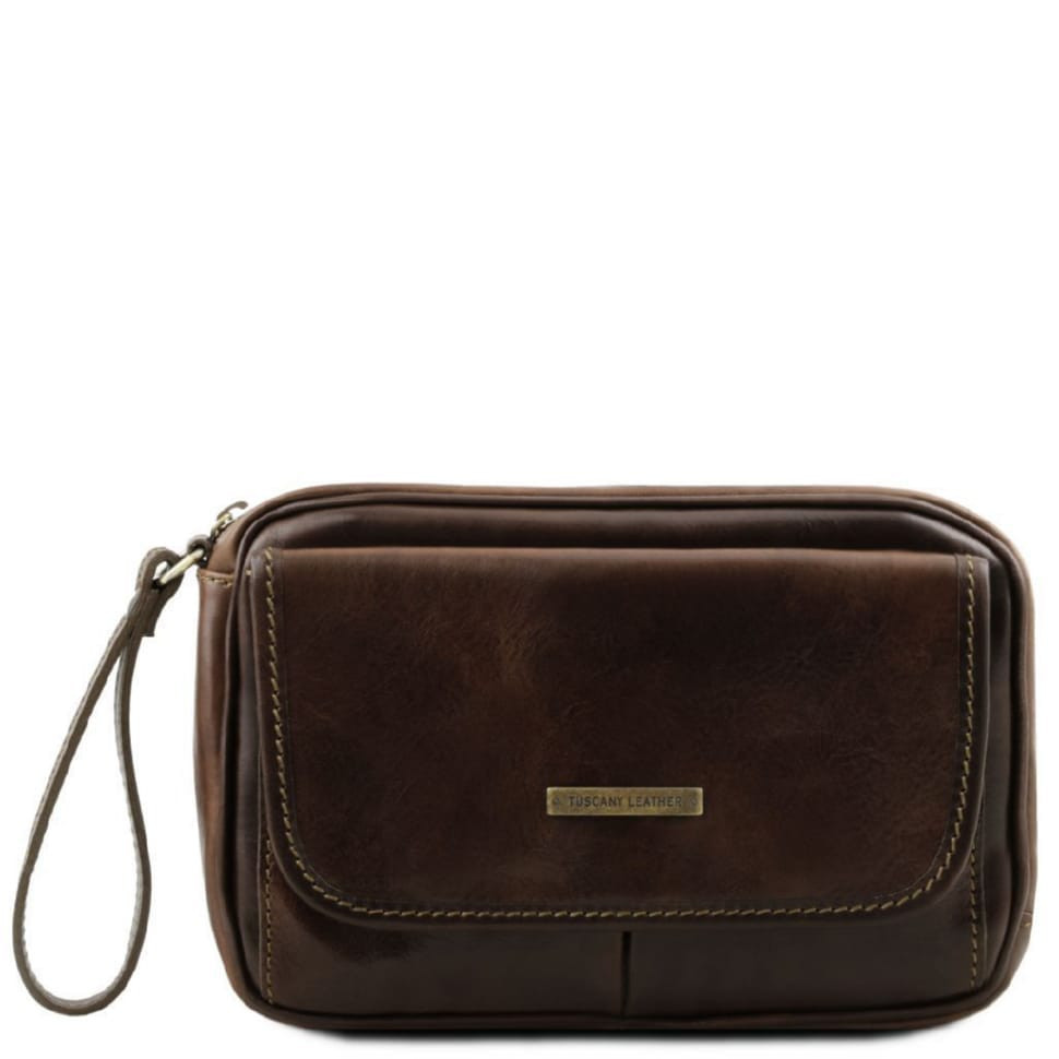 Шкіряна сумка на запястье Ivan Tuscany Leather TL140849 (Темно-коричневий)