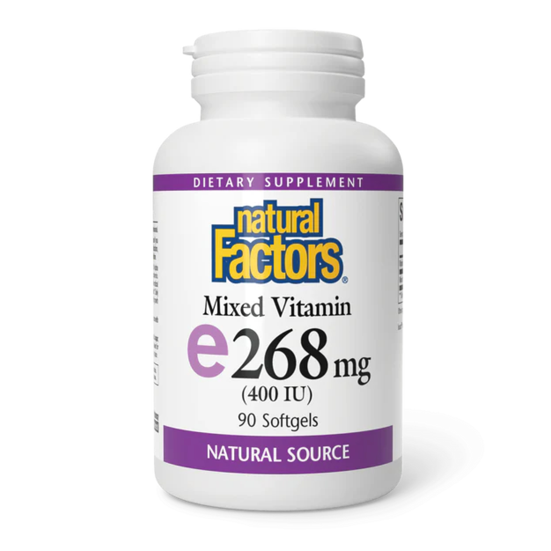 Вітамін E змішаний, 268 мг (400 МО), 90 м'яких капсул, Natural Factors