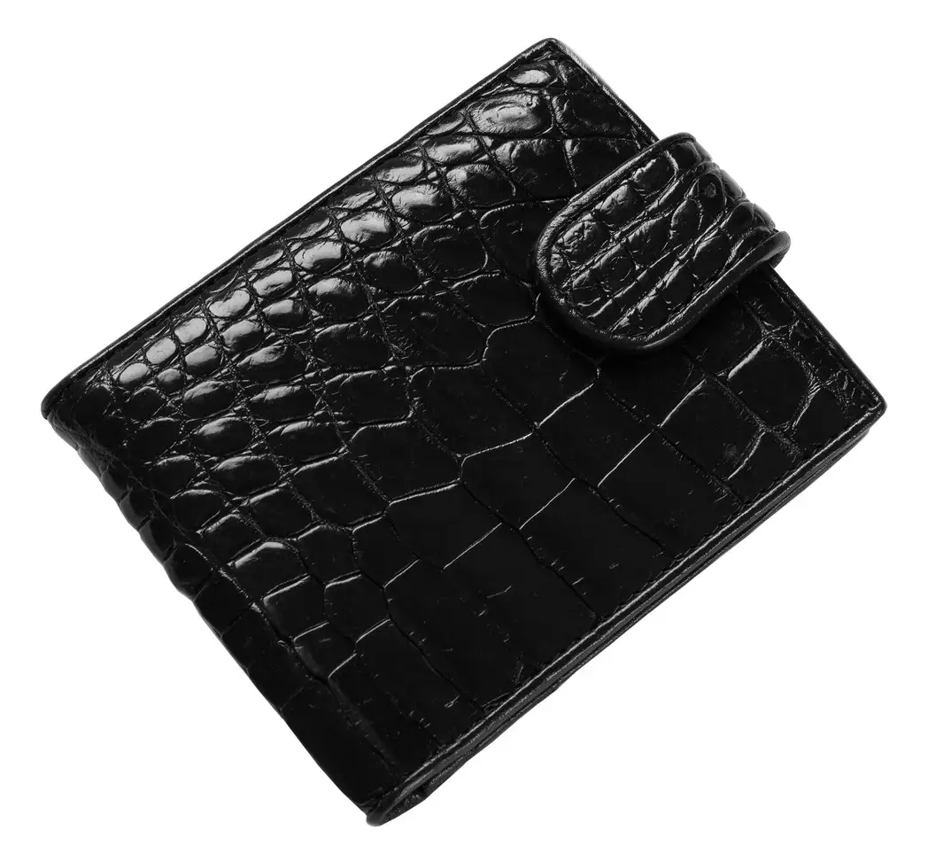 Гаманець зі шкіри крокодила Exotic Leather Чорний (cw34_1)