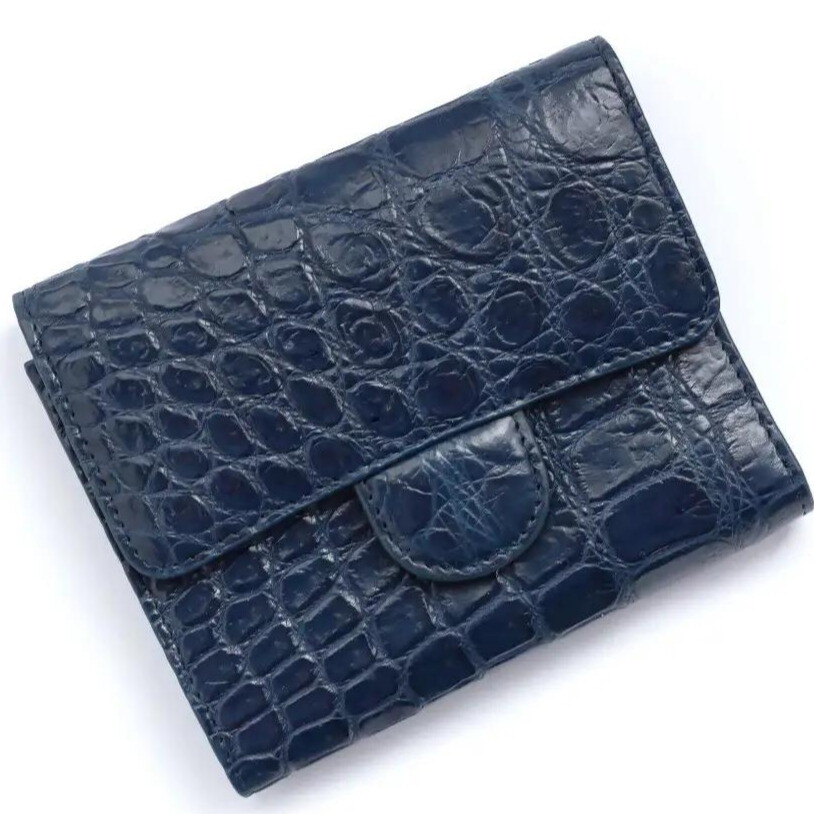Гаманець зі шкіри крокодила Exotic Leather Синій (cw 110_3)