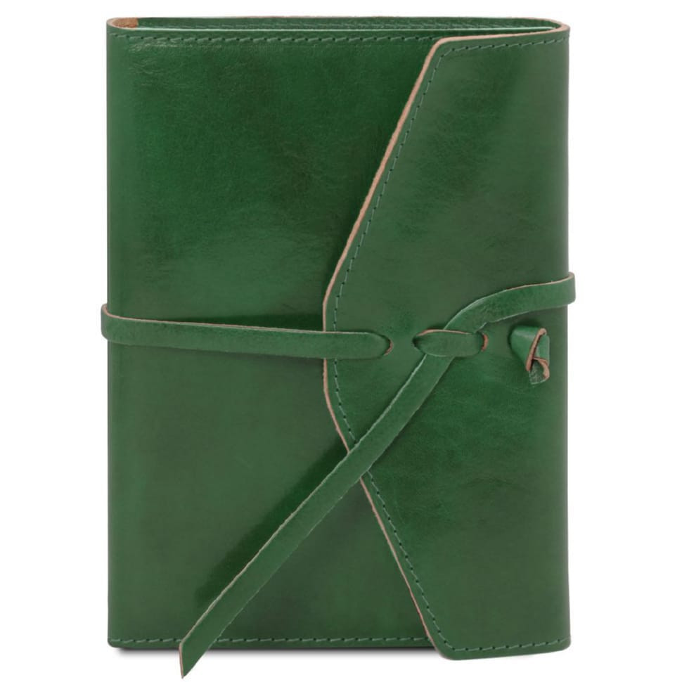 Шкіряний блокнот на шнуровке Tuscany Leather TL142027 (Forest Green)