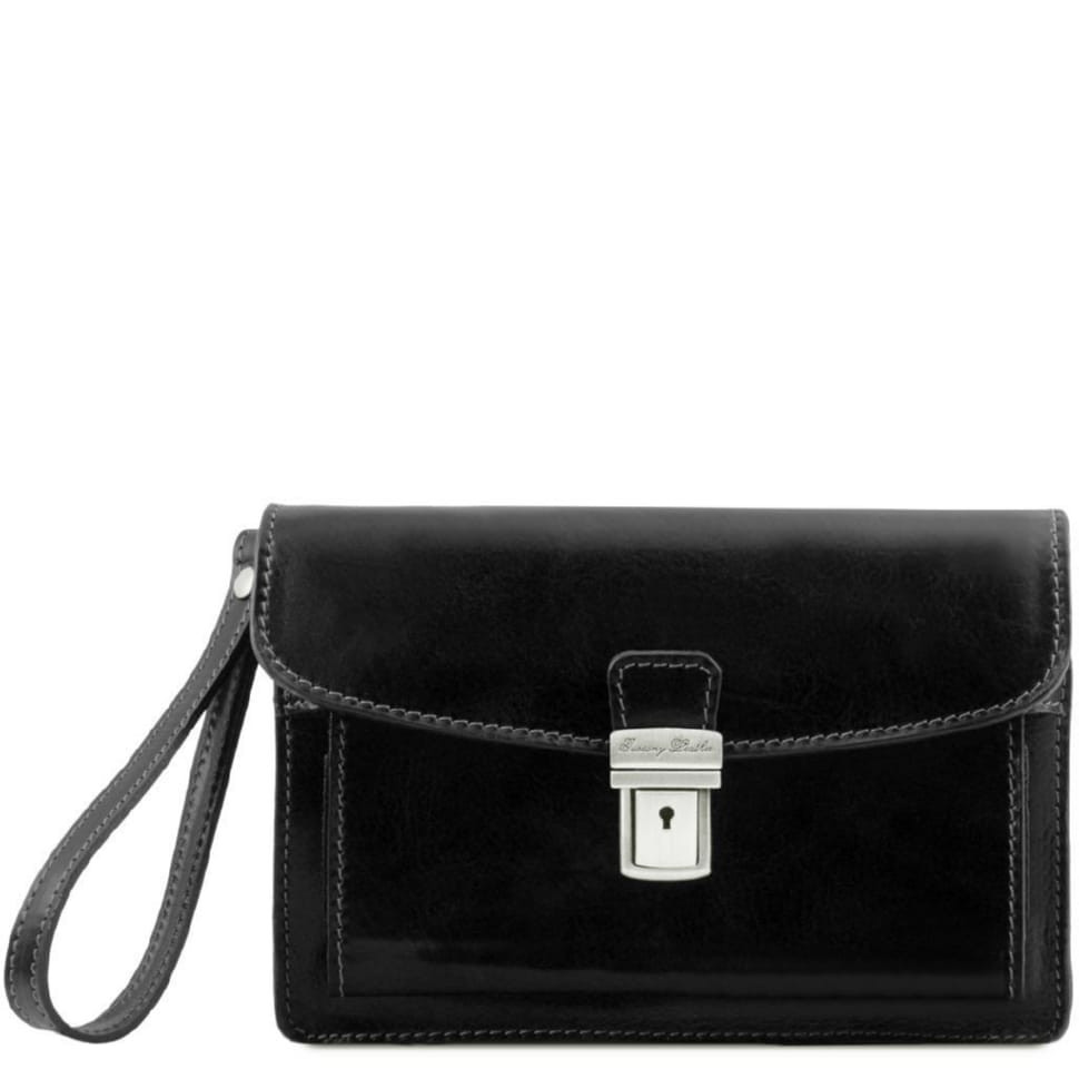 Шкіряна сумка барсетка Tuscany Leather Max TL8075 (чорний)