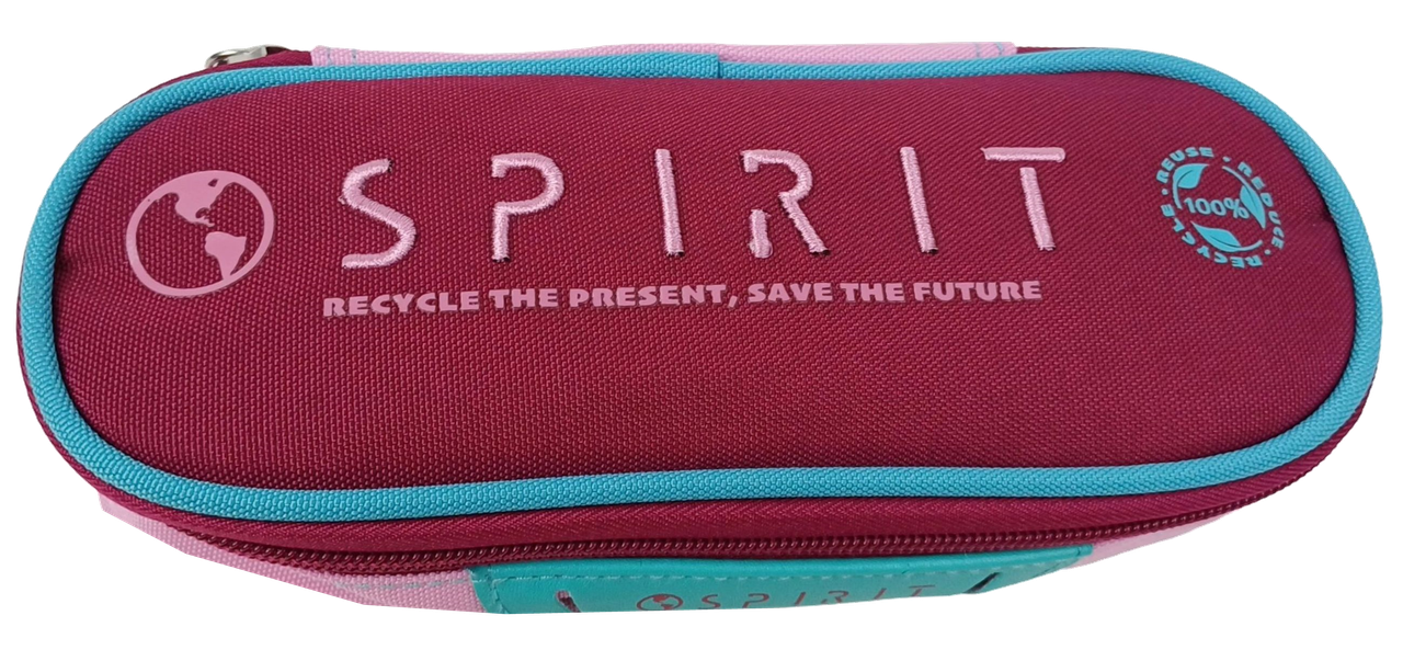 Шкільний пенал Spirit бордовий з рожевим