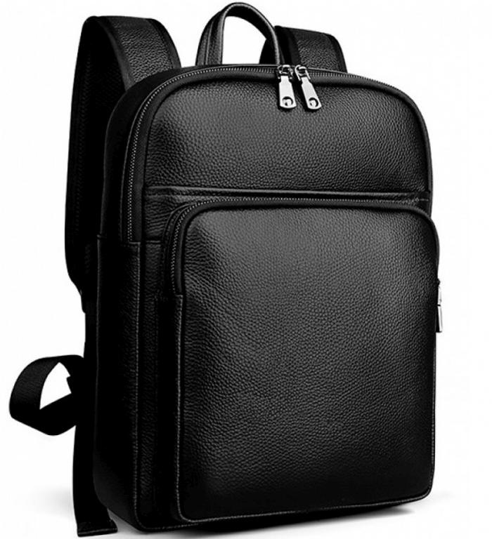 Чоловічий шкіряний рюкзак чорного кольору Tiding Bag N2-191116-3A