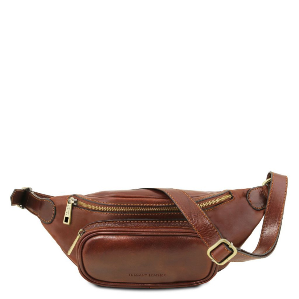 Поясна шкіряна сумка TL141797 TUSCANY LEATHER (коричневий)