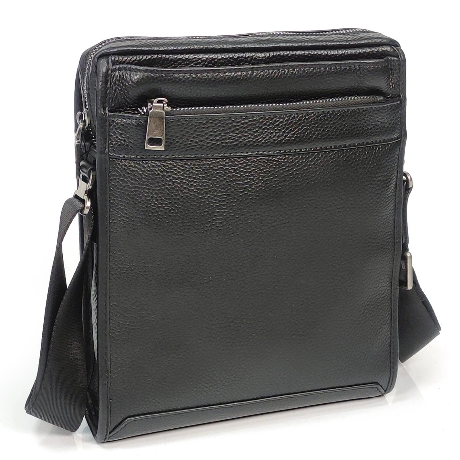Чоловічий середній месенджер із зернистою текстурою шкіри Tiding Bag NM29-287891A