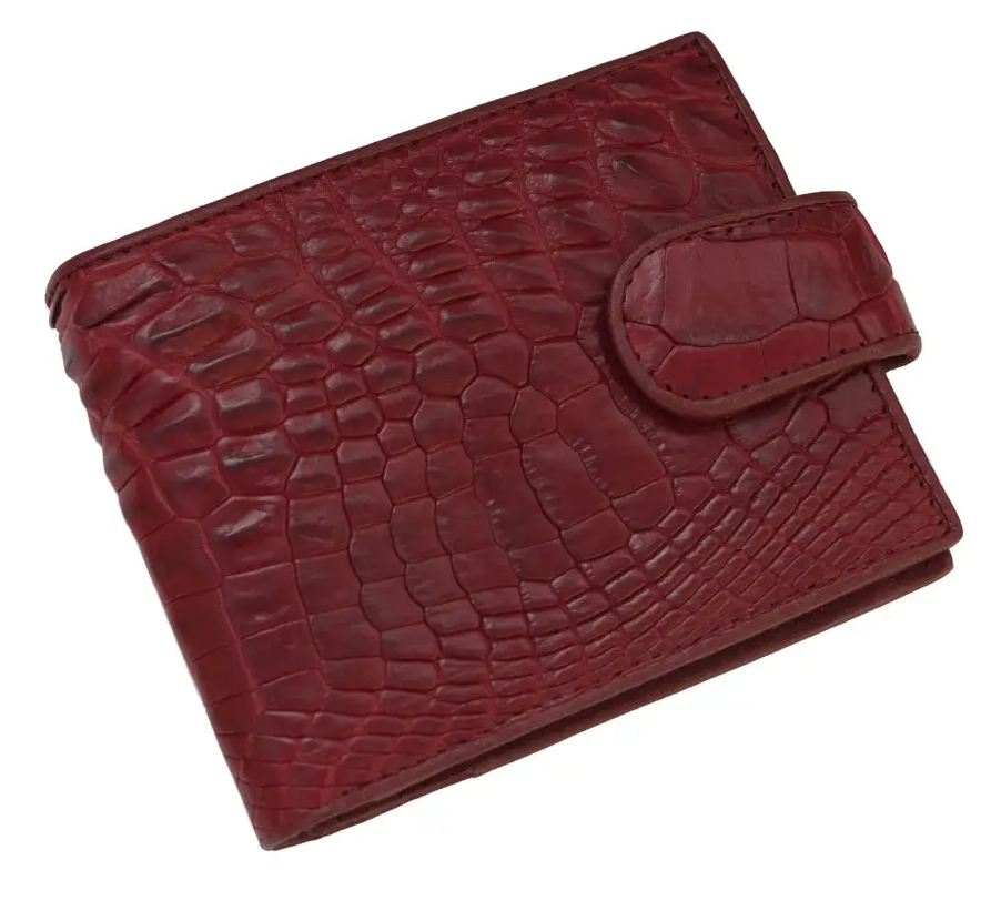 Гаманець зі шкіри крокодила Exotic Leather Бордовий (cw 34_12)