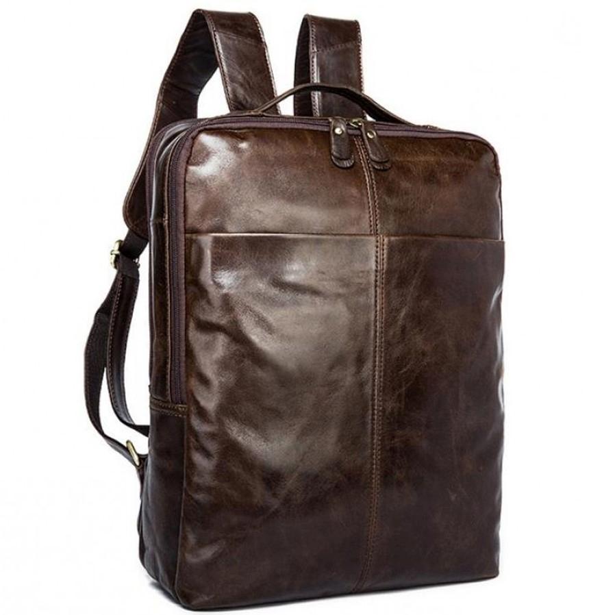Рюкзак шкіряний коричневий Tiding Bag 7280C