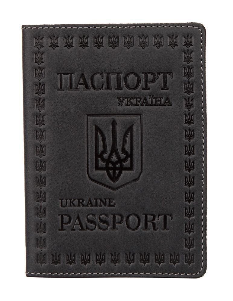 Шкіряна обкладинка для паспорта європейської якості Shvigel 16132 Сірий