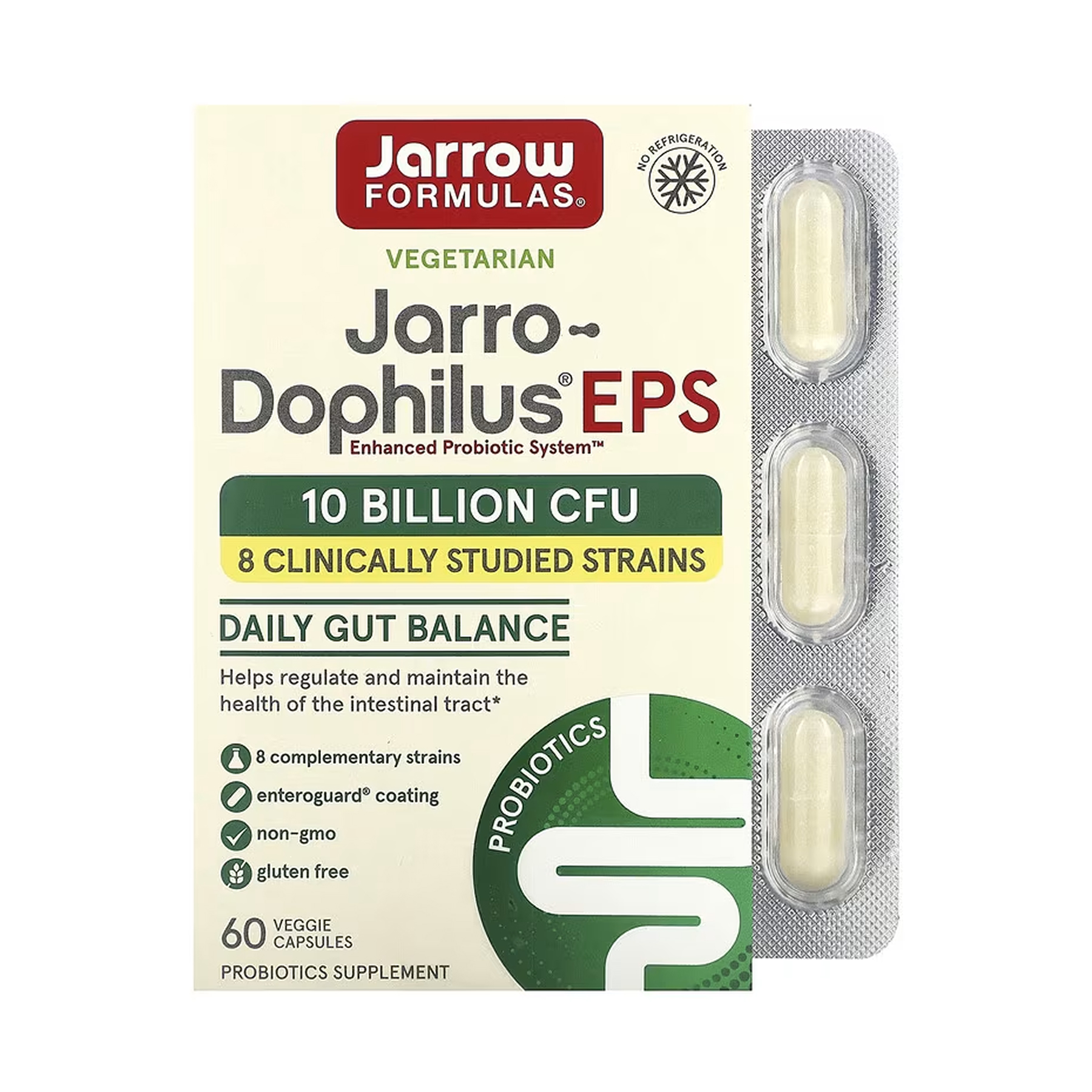 Jarro-Dophilus EPS, 5 млрд КОЕ, 60 капсул, Jarrow Formulas