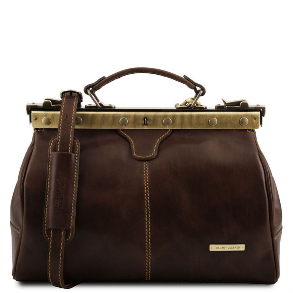 Шкіряна сумка саквояж Tuscany Leather Michelangelo TL10038 (Темно-коричневий)