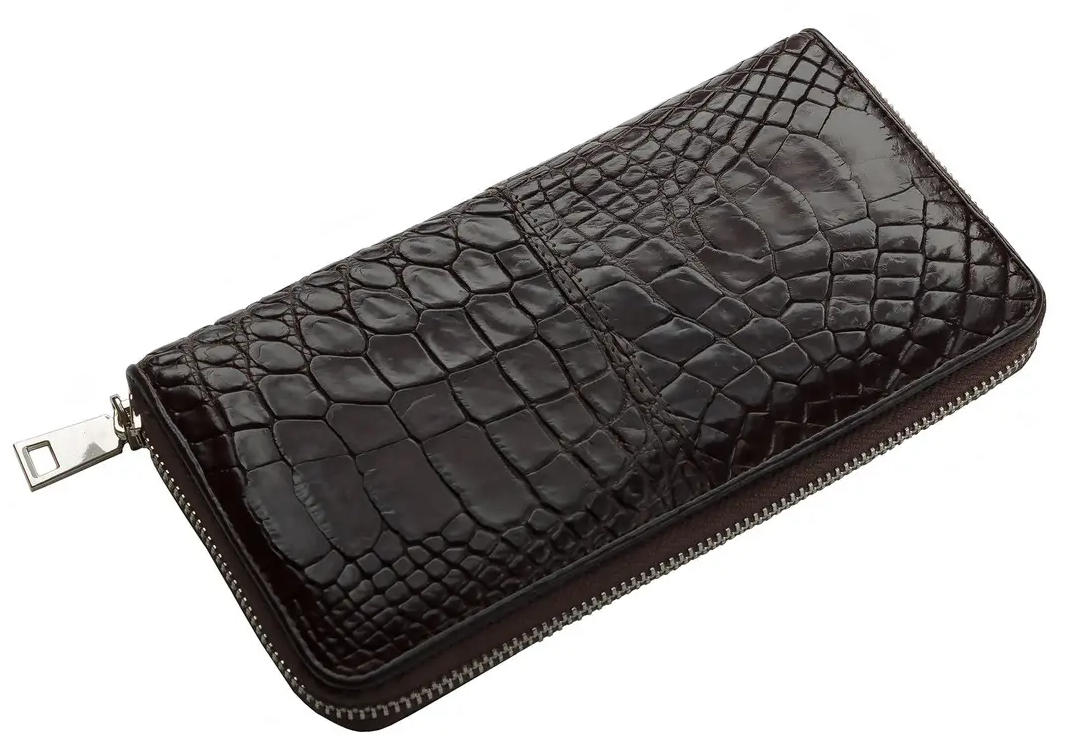 Гаманець Exotic Leather з натуральної шкіри крокодила Коричневий (cw 82)