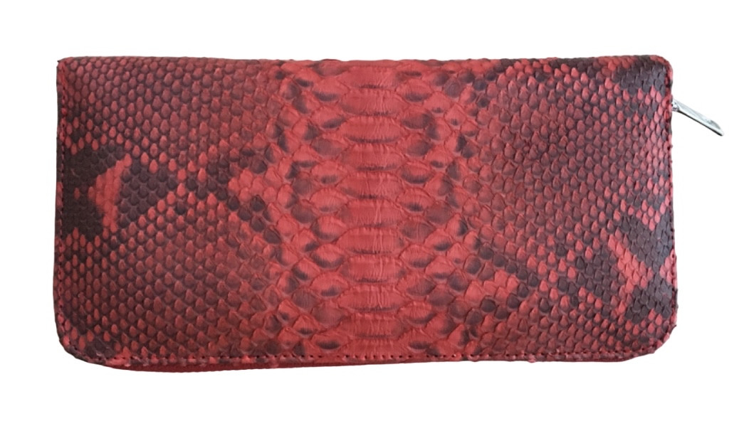 Гаманець портмоне жіночий Exotic Leather (snw28_3) із натуральної шкіри пітона червоний