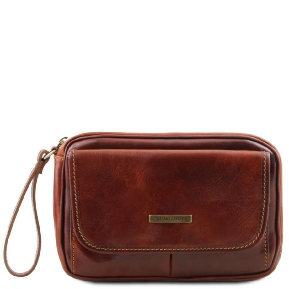 Шкіряна сумка на запястье Ivan Tuscany Leather TL140849 (коричневий)