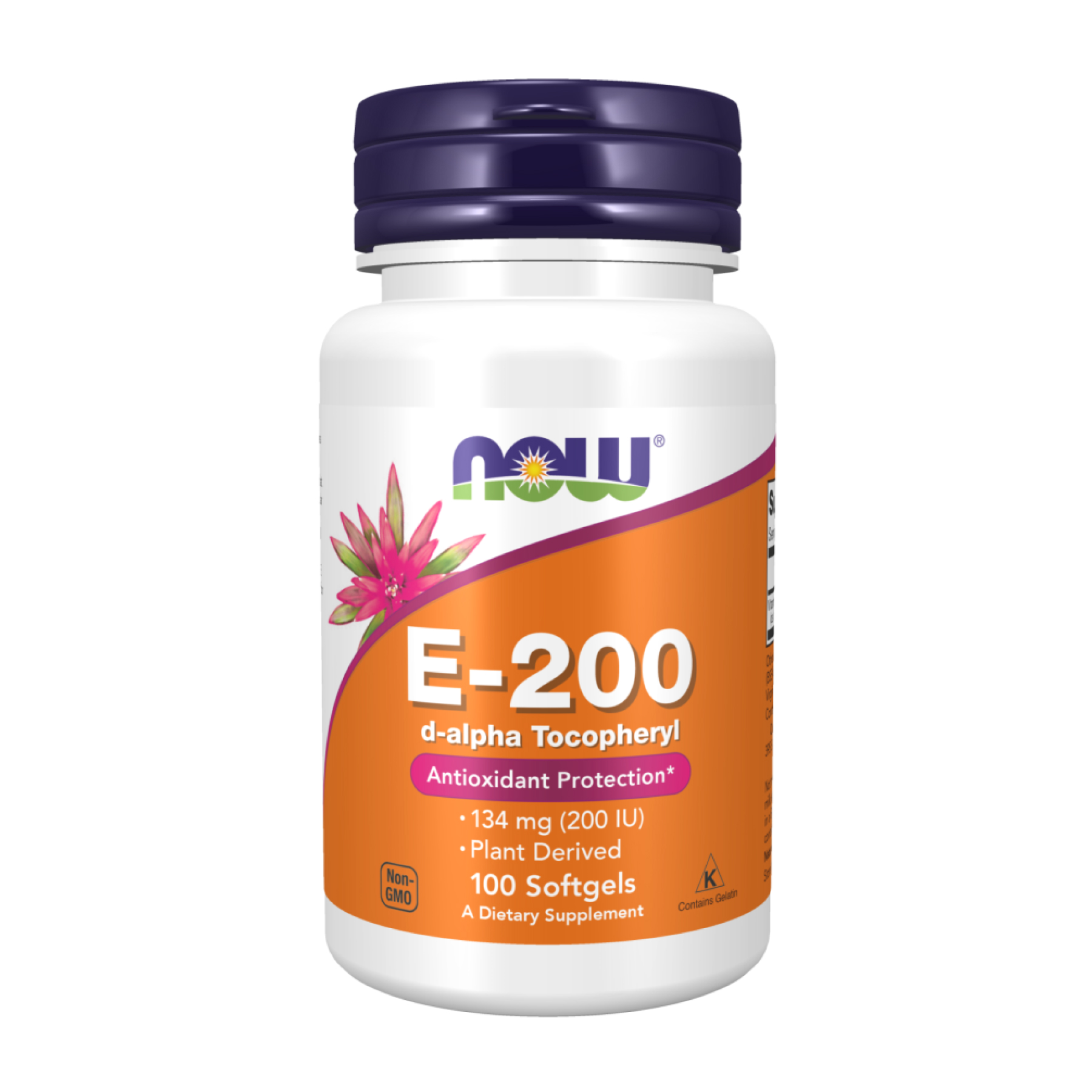 Вітамін E-200 D-альфа токоферол, 100 м'яких капсул, Now Foods