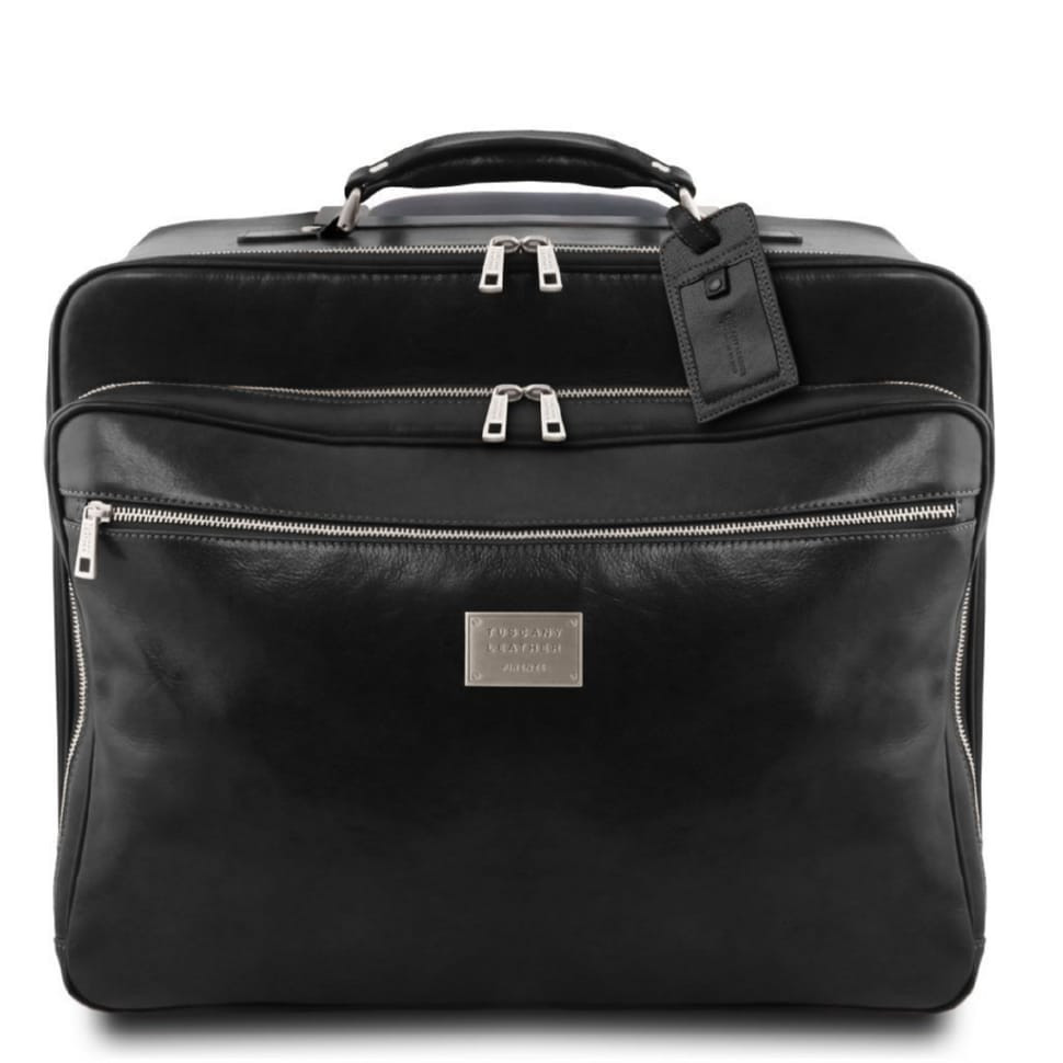 Шкіряна салонная сумка чемодан пилота Varsavia Tuscany Leather TL141888 (чорний)