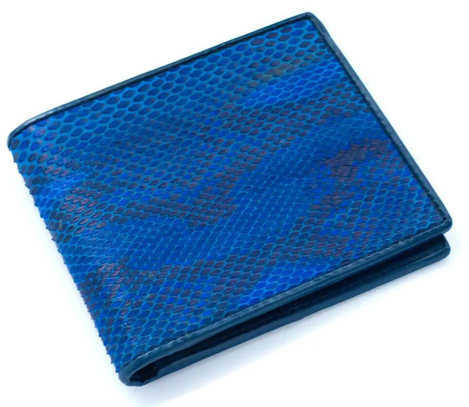 Портмоне зі шкіри пітона Exotic Leather Синє (snw 68_5)